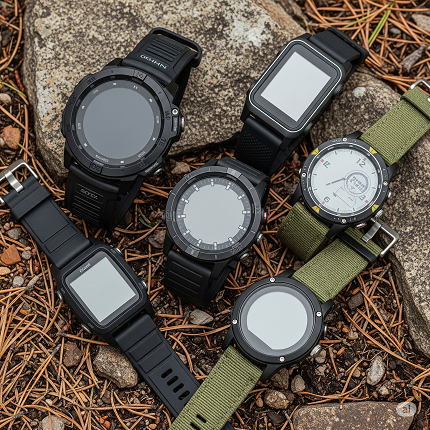 Please create an image with the theme "Top 5 GPS Watches for Outdoor Adventures in 2025 – Expert Picks"!